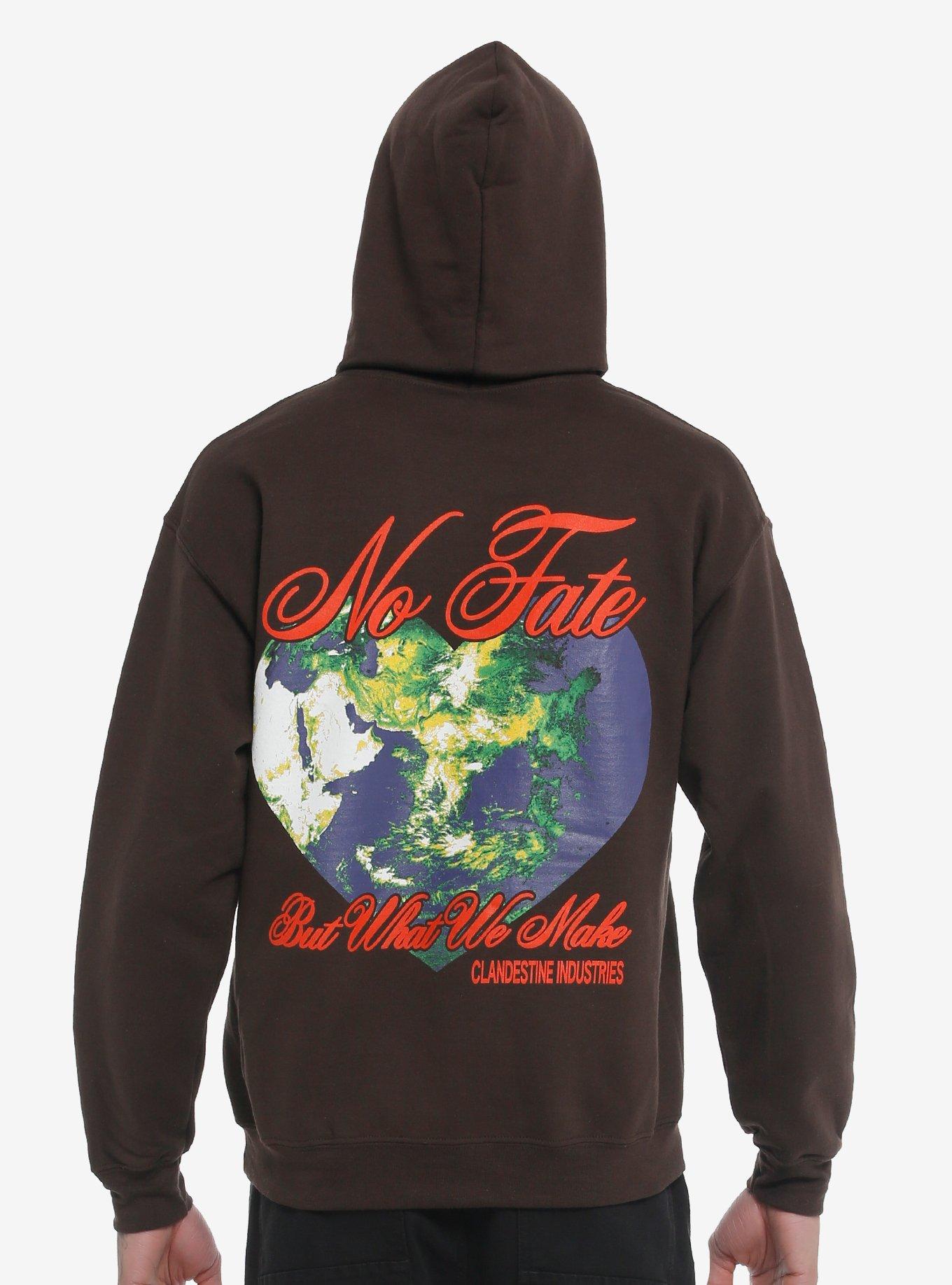 Clandestine Industries No Fate World Hoodie, BROWN, hi-res