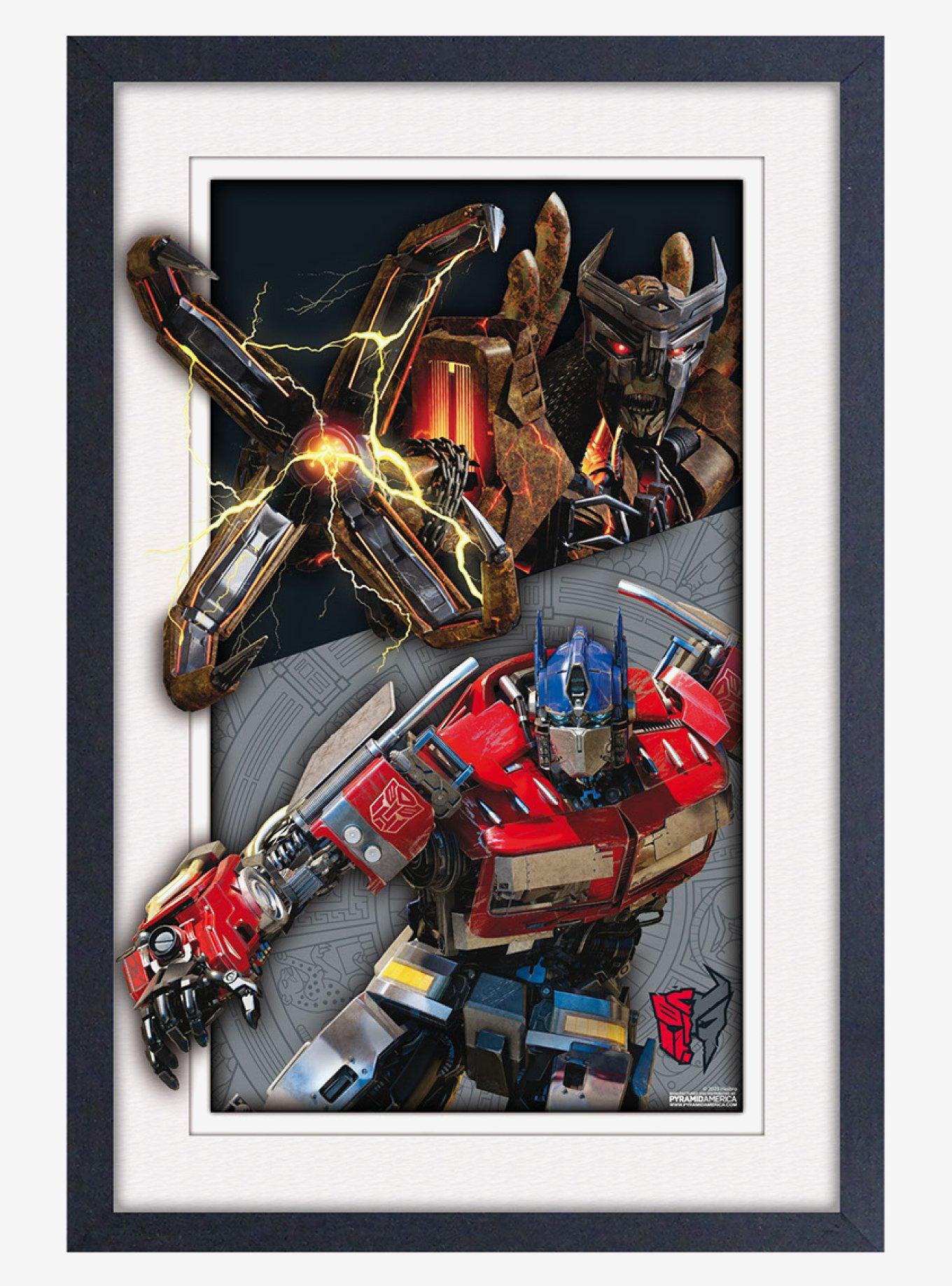 Transformers Battle Faux Matte Under Plexiglass Framed Poster, , hi-res