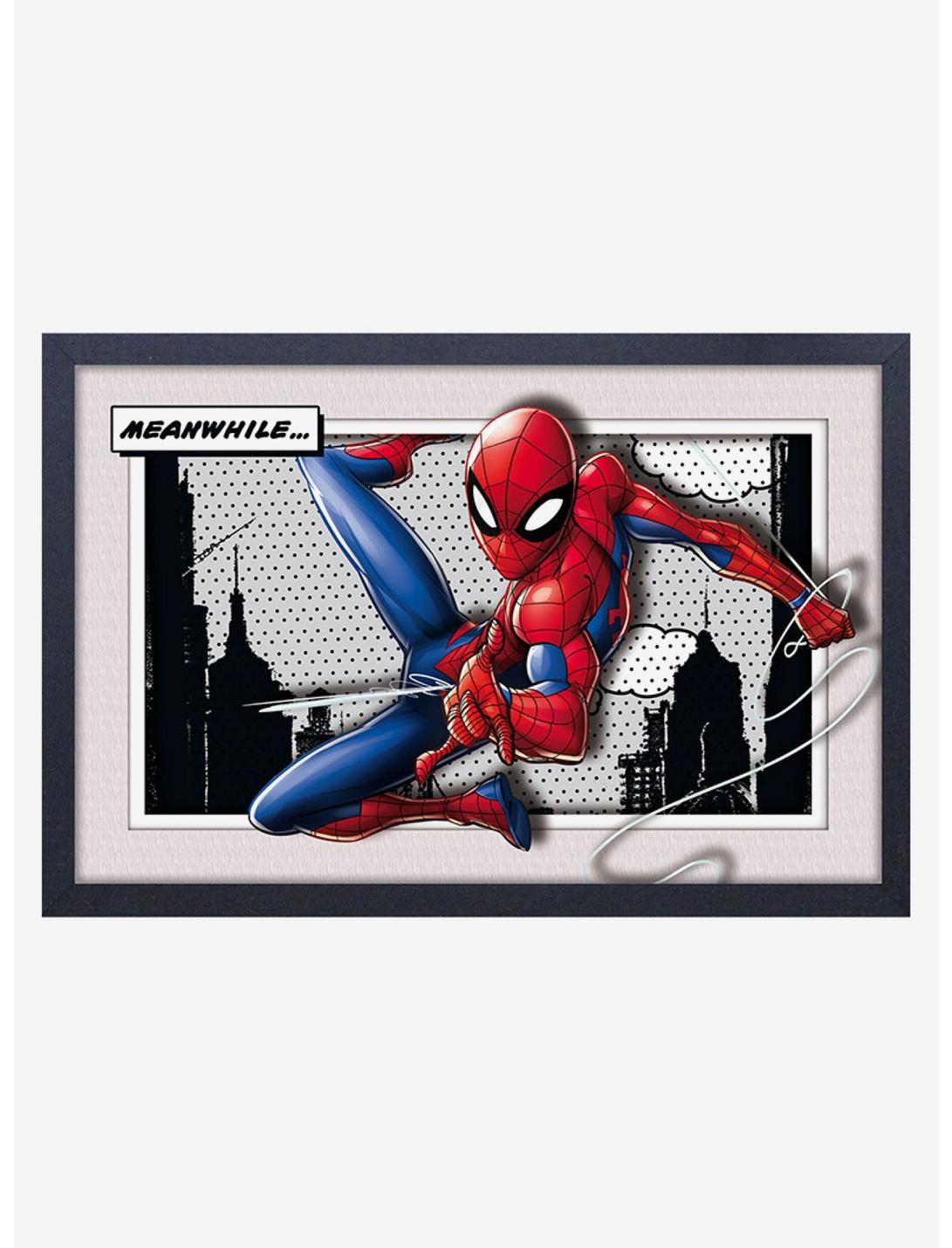Marvel Spider-Man Meanwhile Faux Matte Under Plexiglass Framed Poster, , hi-res