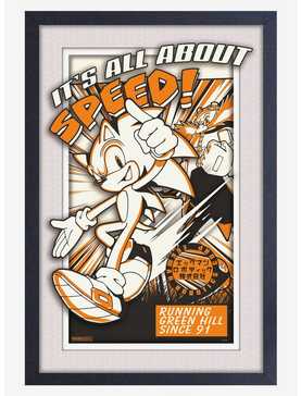 Sonic the Hedgehog All About Speed Faux Matte Under Plexiglass Framed Poster, , hi-res
