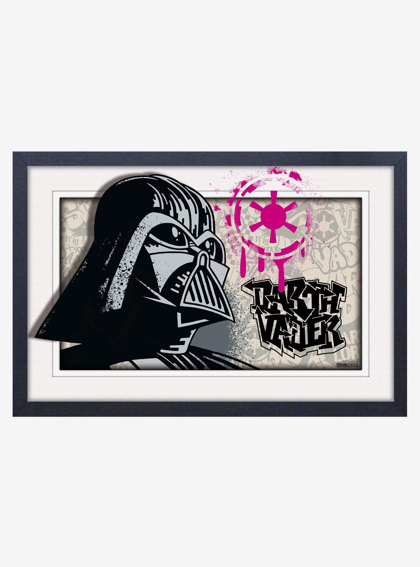 Star Wars Graffiti Faux Matte Under Plexiglass Framed Poster, , hi-res