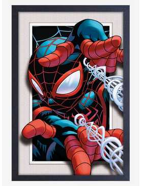 Marvel Spider-Man Miles Morales Thwip Faux Matte Under Plexiglass Framed Poster, , hi-res