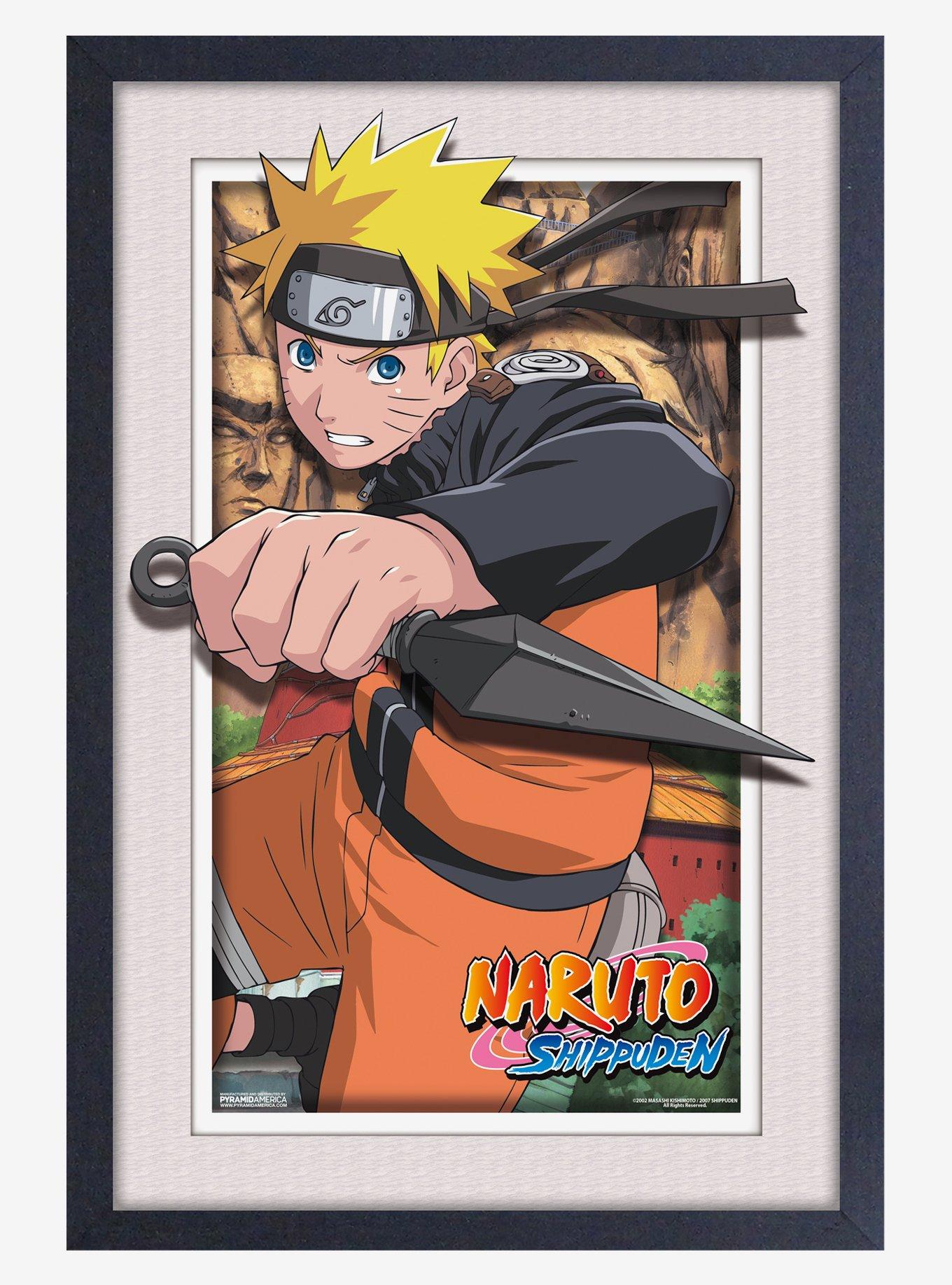 Naruto Shippuden Defending Faux Matte Under Plexiglass Framed