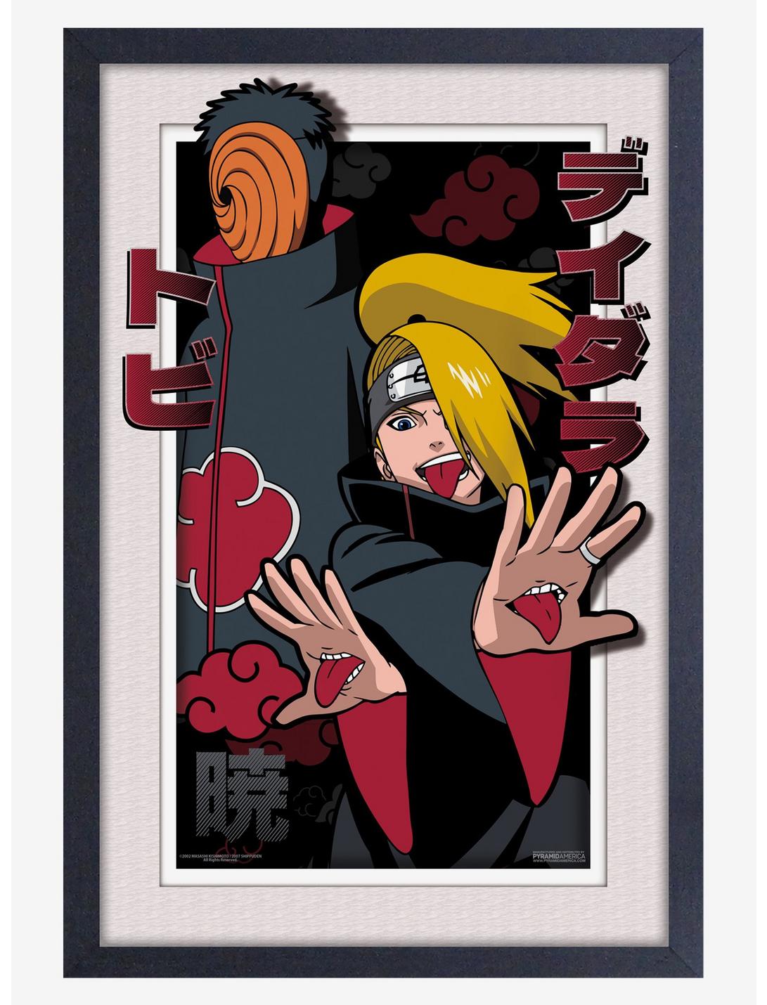 Naruto Shippuden Deidara and Tobi Faux Matte Under Plexiglass Framed Poster, , hi-res