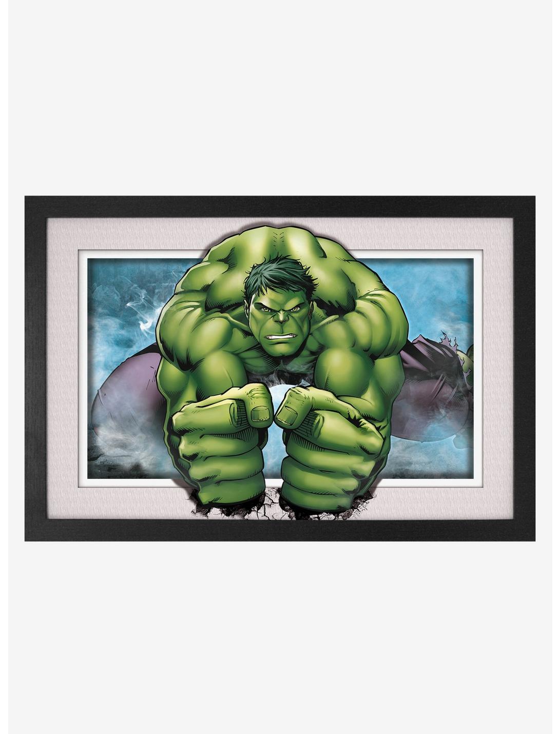 Marvel Avengers Hulk Smash Faux Matte Under Plexiglass Framed Poster, , hi-res