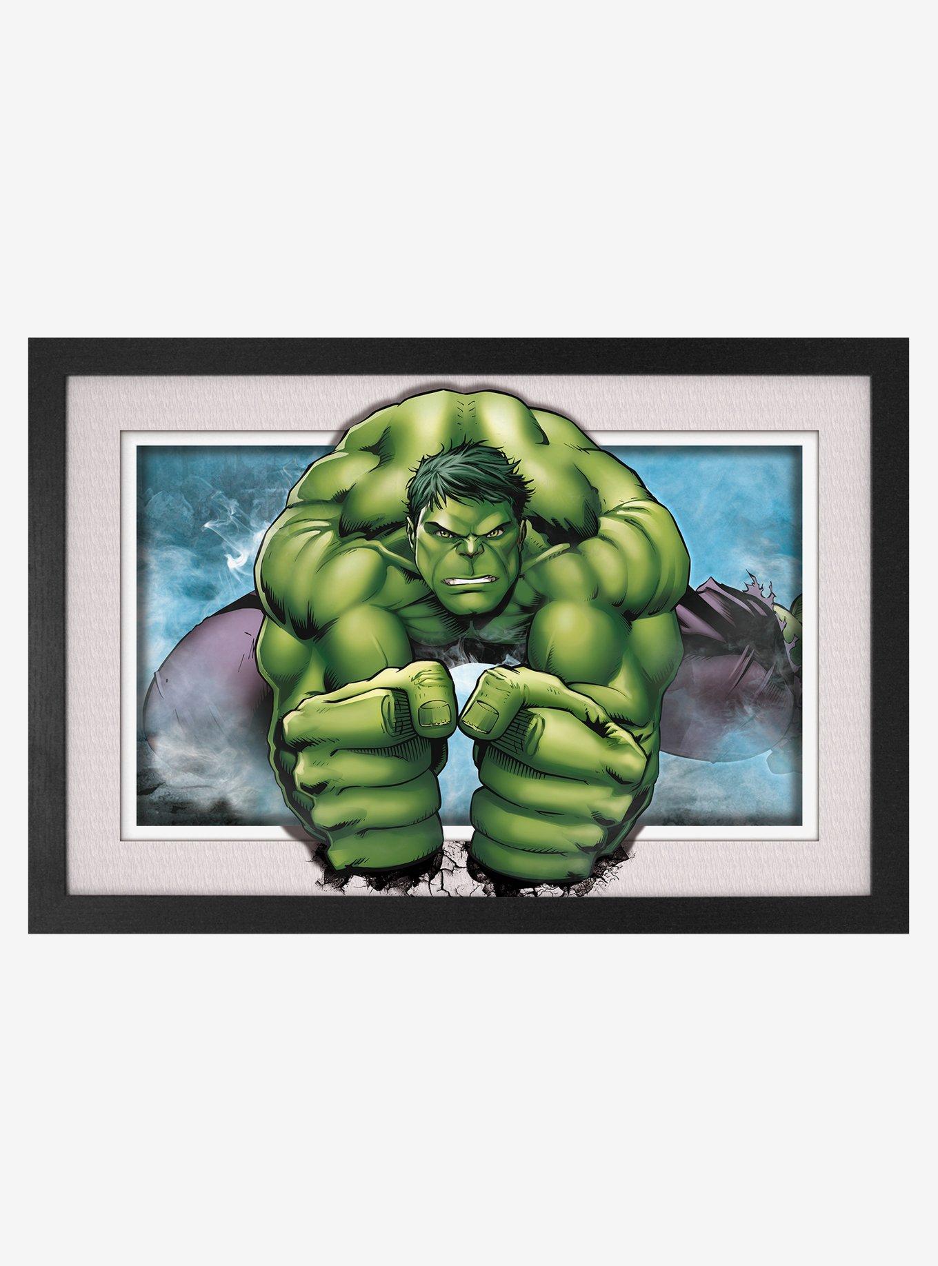 Marvel Avengers Hulk Smash Faux Matte Under Plexiglass Framed Poster, , hi-res