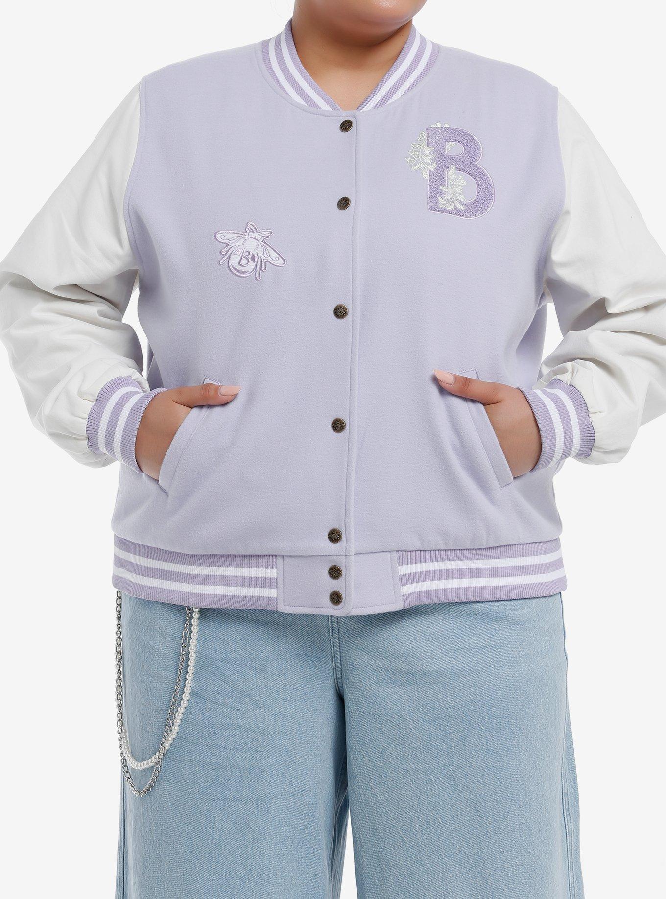 Her Universe Bridgerton Lavender Girls Varsity Jacket Plus Size, , hi-res