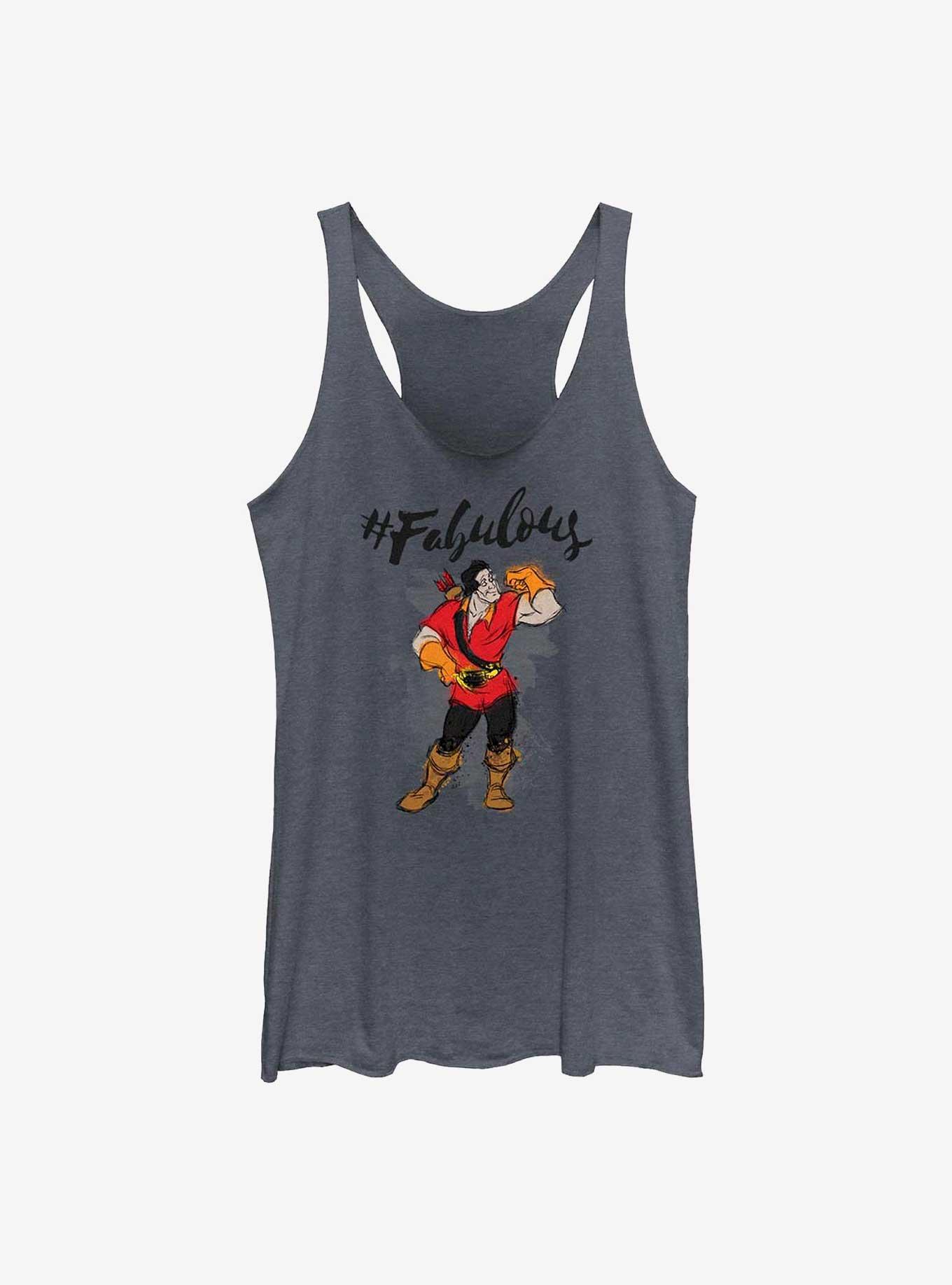 Disney Beauty and the Beast Gaston Fabulous Womens Tank Top, NAVY HTR, hi-res