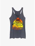 Disney Beauty and the Beast Flame Beast Womens Tank Top, NAVY HTR, hi-res