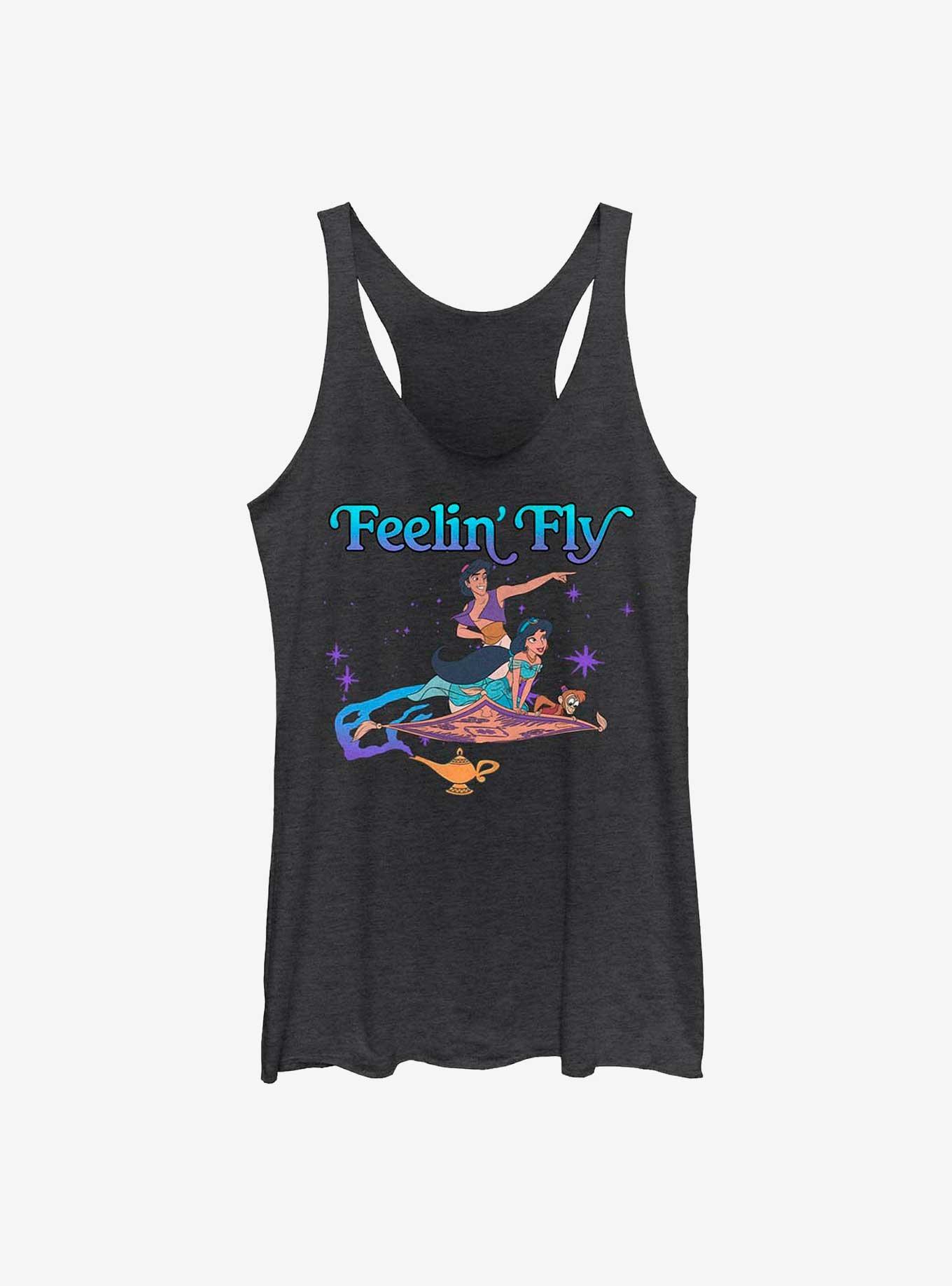 Disney Aladdin Feelin' Fly Womens Tank Top, BLK HTR, hi-res