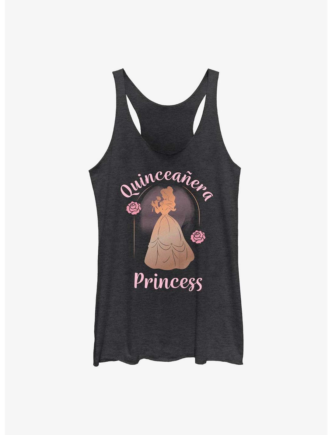 Disney Beauty and the Beast Birthday Quinceanera Princess Belle Womens Tank Top, BLK HTR, hi-res