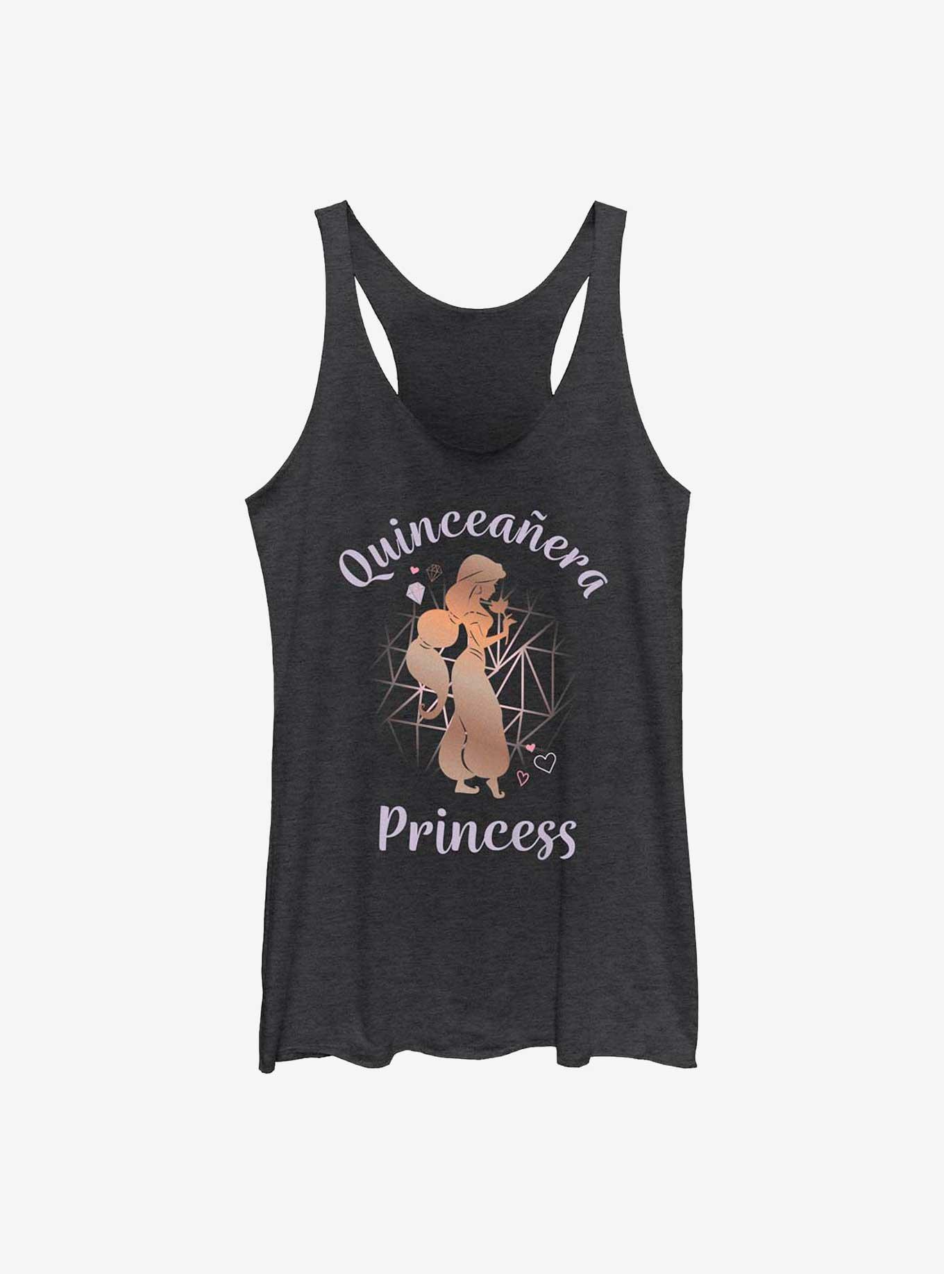 Disney Aladdin Birthday Quinceanera Princess Jasmine Womens Tank Top, BLK HTR, hi-res