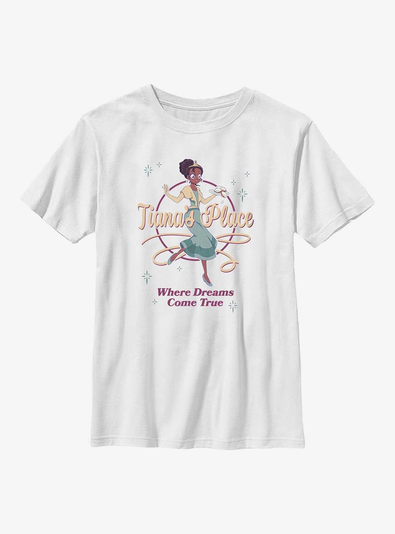 Disney The Princess and the Frog Tiana's Place Where Dreams Come True Youth T-Shirt, WHITE, hi-res