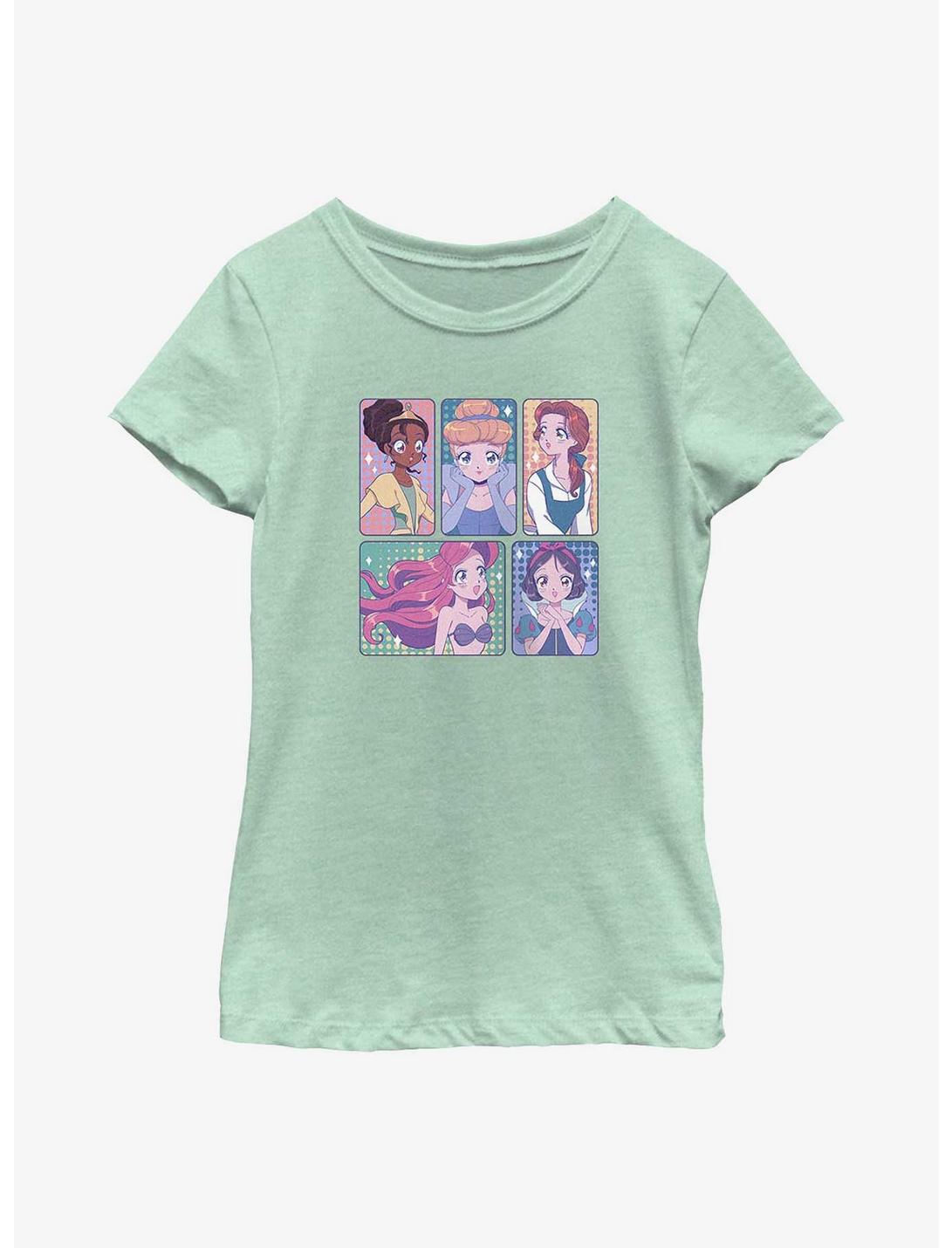 Disney Snow White and the Seven Dwarfs Anime Style Princess Panels Youth Girls T-Shirt, MINT, hi-res