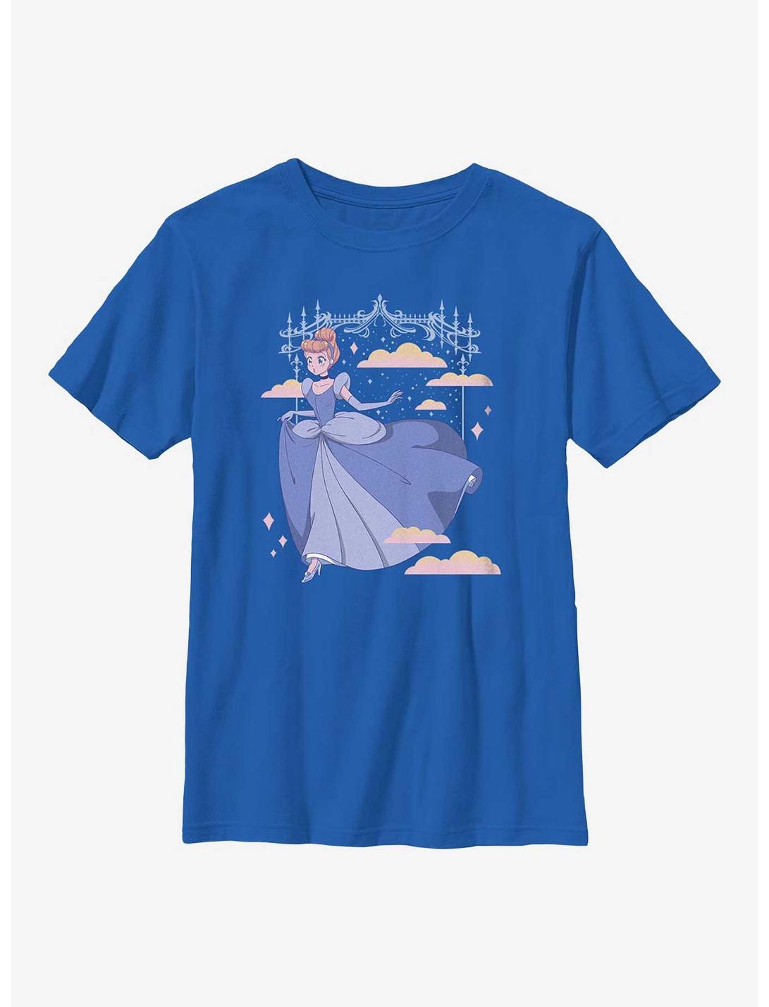 Disney Cinderella Anime Style Princess Slipper Youth T-Shirt, ROYAL, hi-res