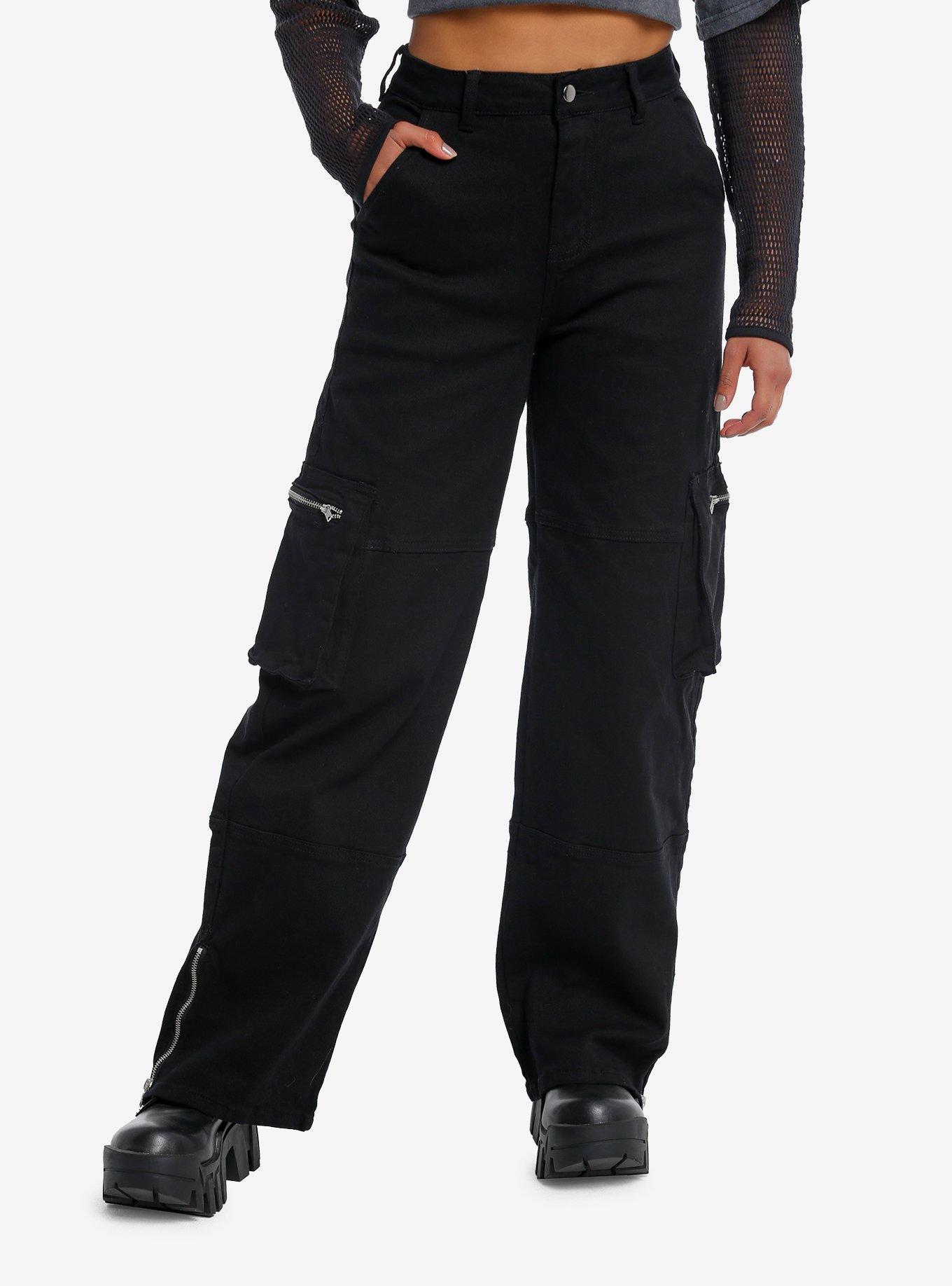 Women's Cargo pants black skinny