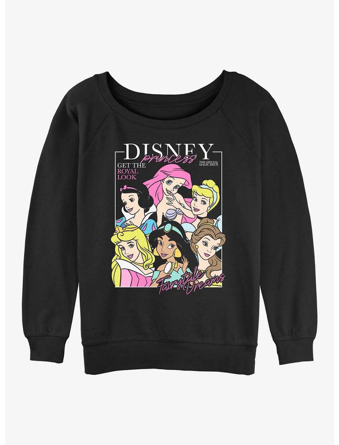 Disney The Little Mermaid Princesses Cover Story Womens Slouchy Sweatshirt, BLACK, hi-res