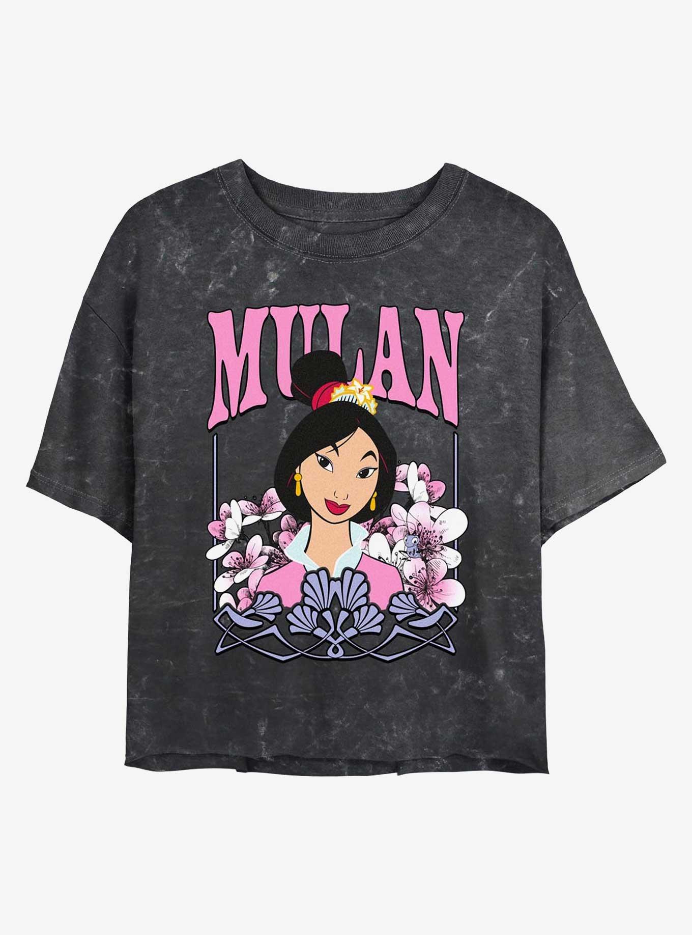 Disney Mulan Mulan Nouveau Mineral Wash Womens Crop T-Shirt, BLACK, hi-res