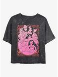 Disney Princess Sophisticated Princess Mineral Wash Womens Crop T-Shirt, BLACK, hi-res