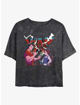 Disney Beauty and the Beast Anime Style Belle and Gaston I Can Prove It Mineral Wash Womens Crop T-Shirt, , hi-res