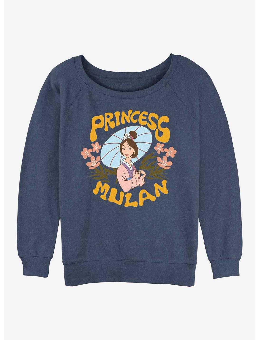 Disney Mulan Princess Mulan Womens Slouchy Sweatshirt, BLUEHTR, hi-res