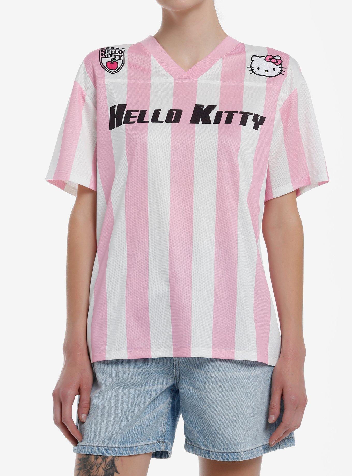 Hello Kitty Stripe Soccer Girls Jersey Top, MULTI, hi-res