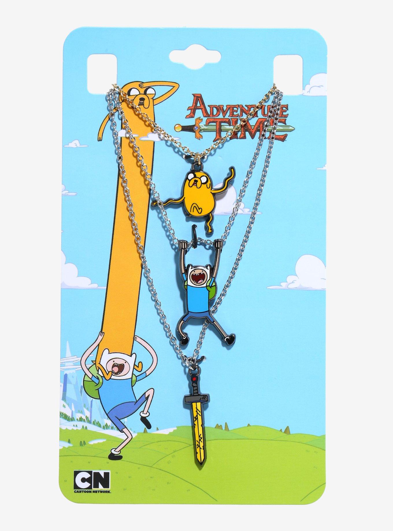 Adventure Time Finn Jake Sword Necklace Set 