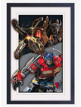 Transformers Battle Faux Matte Under Plexiglass Framed Poster, , hi-res