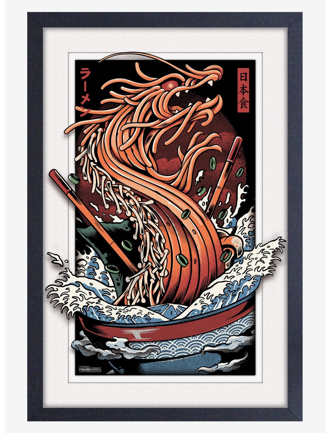 Illustrata Ramen Dragon Faux Matte Under Plexiglass Framed Poster, , hi-res