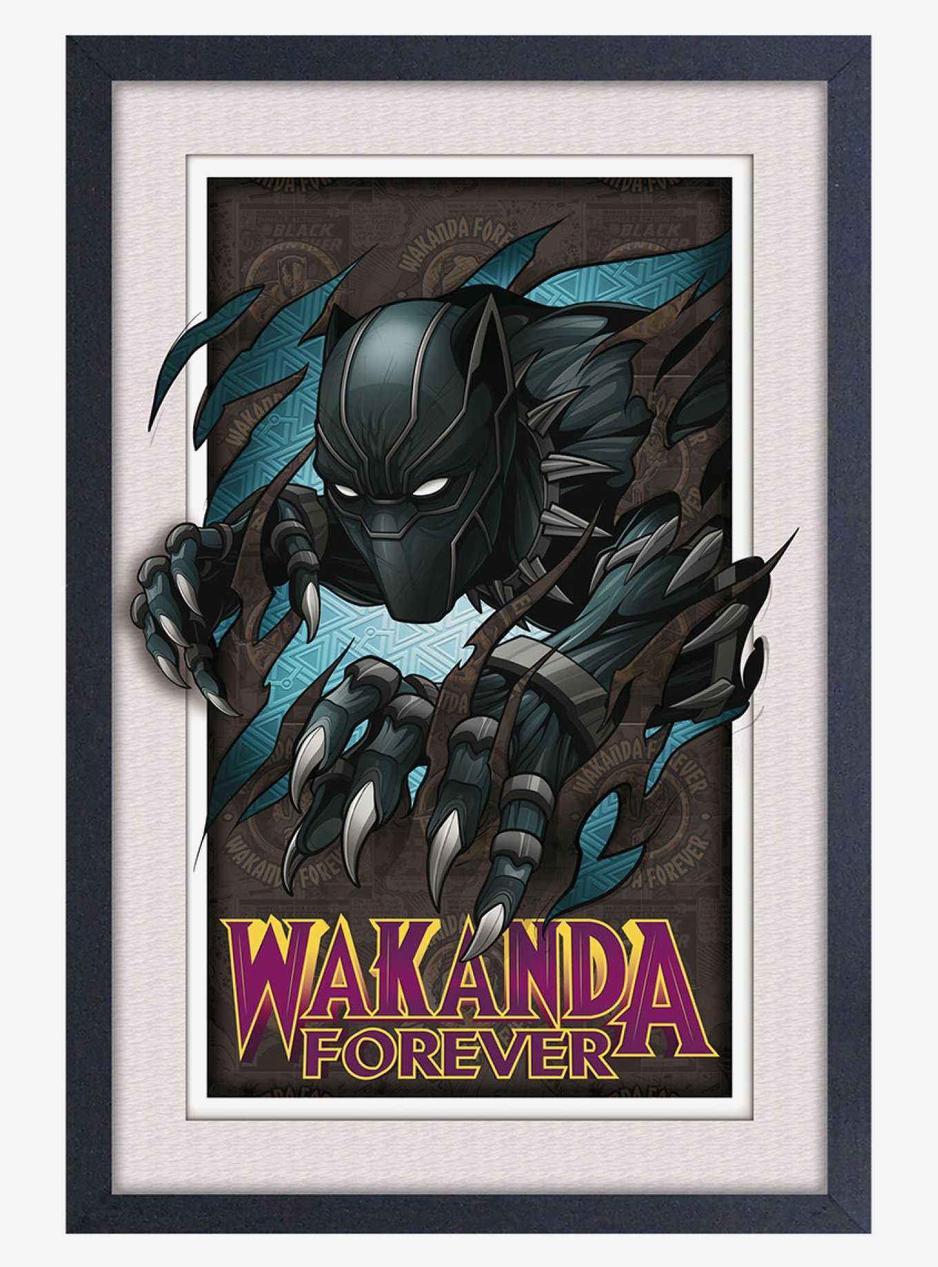 Marvel Black Panther Ripped Faux Matte Under Plexiglass Framed Poster, , hi-res