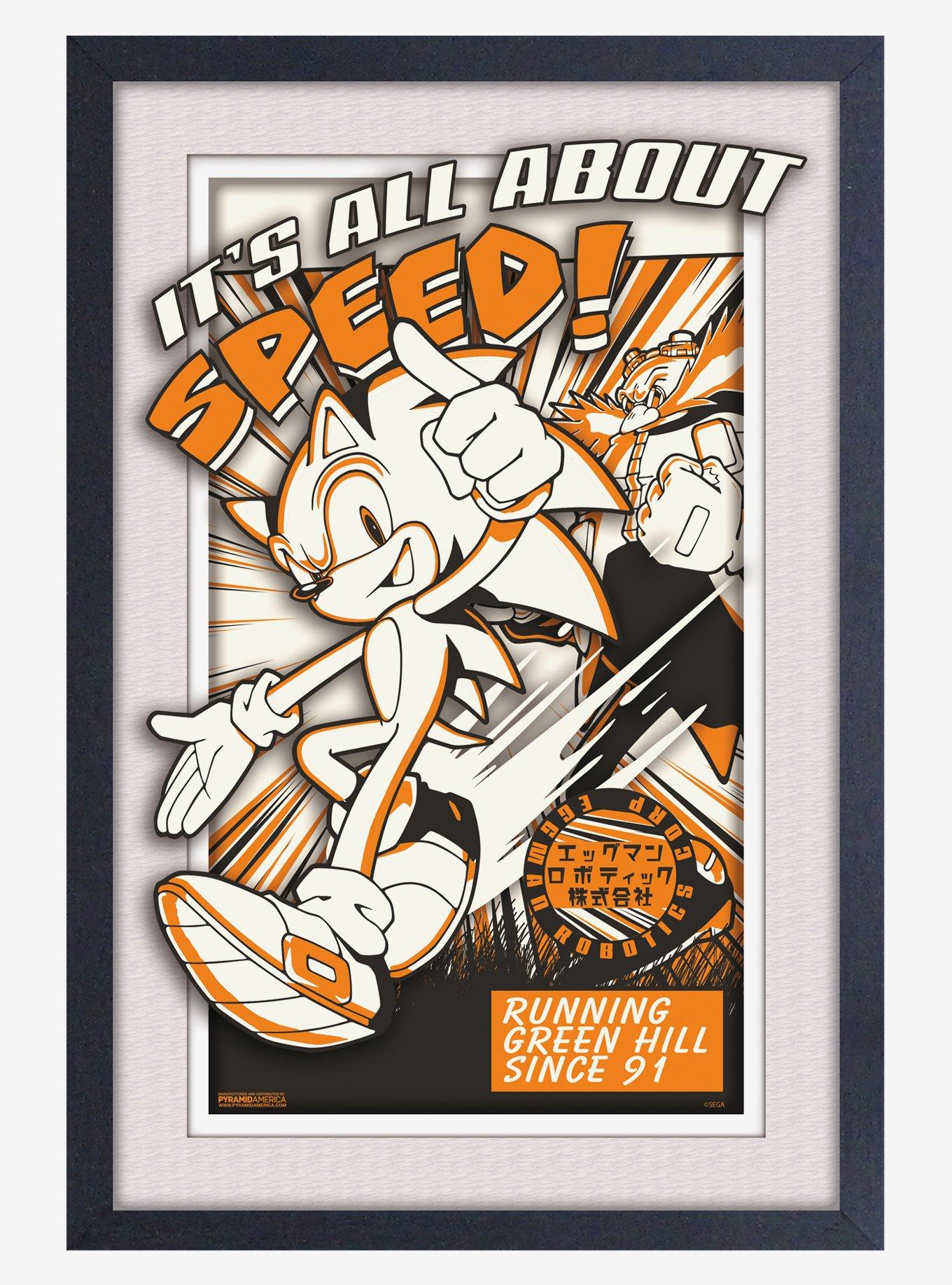 Sonic the Hedgehog All About Speed Faux Matte Under Plexiglass Framed Poster, , hi-res