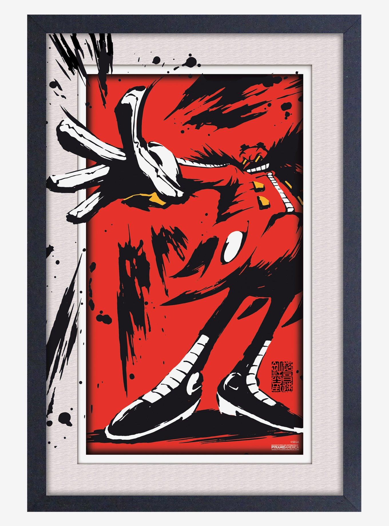 Sonic the Hedgehog Eggman Splatter Faux Matte Under Plexiglass Framed Poster, , hi-res