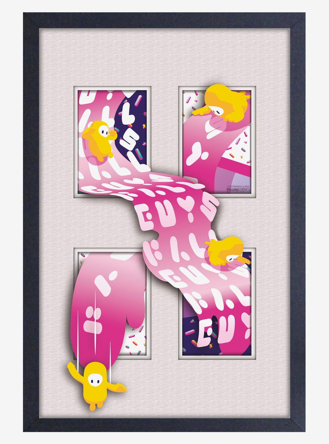 Fall Guys Falling Faux Matte Under Plexiglass Framed Poster, , hi-res