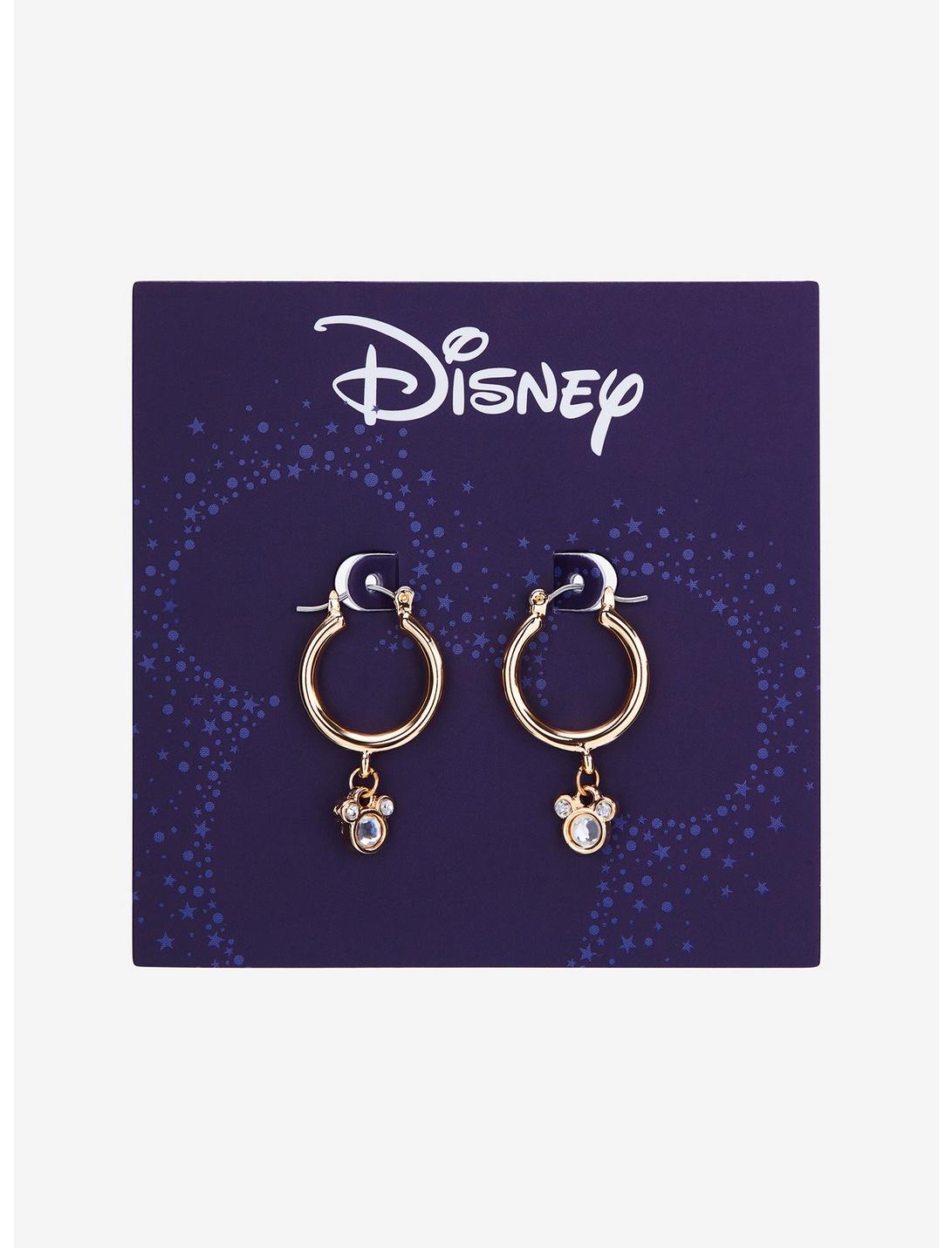 Disney Mickey Mouse Rhinestone Hoop Earrings - BoxLunch Exclusive, , hi-res