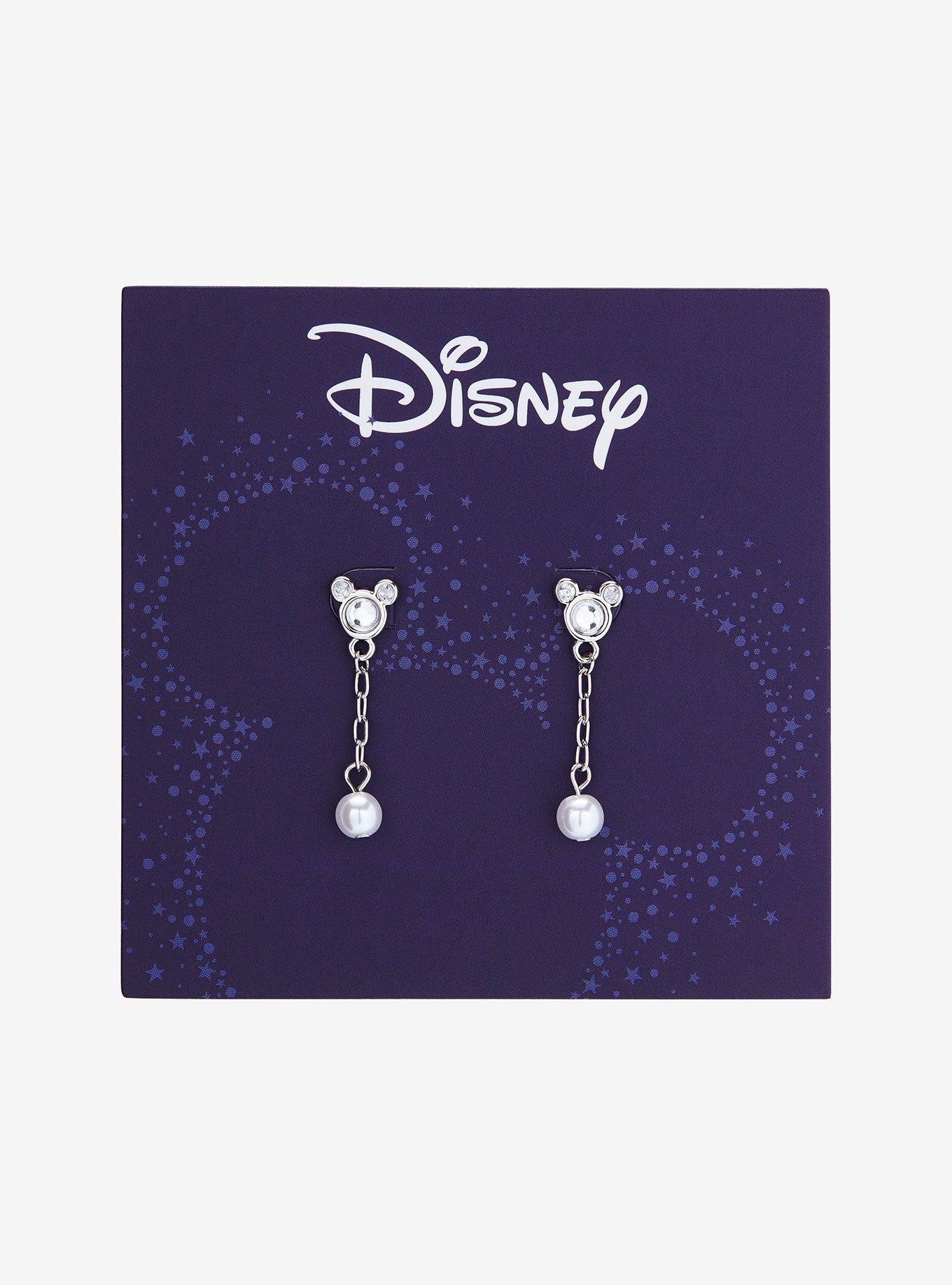 Disney Mickey Mouse Rhinestone Pearl Drop Earrings - BoxLunch Exclusive