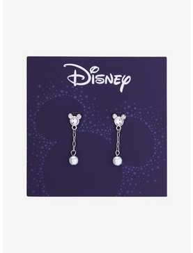 Disney Mickey Mouse Rhinestone Pearl Drop Earrings - BoxLunch Exclusive, , hi-res