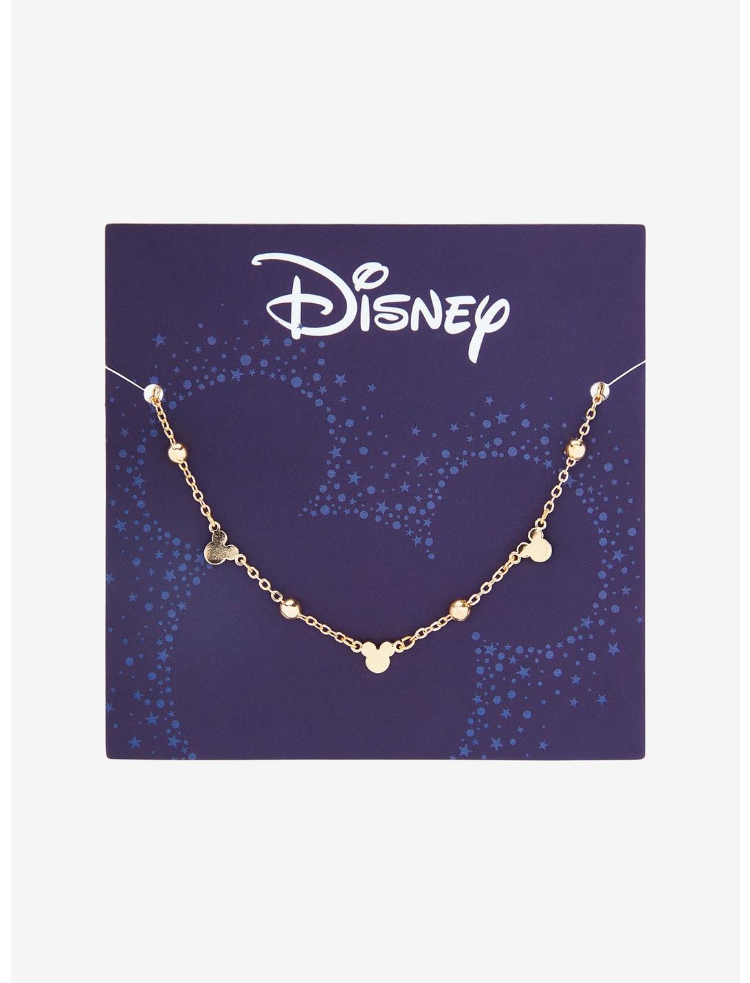 Disney Mickey Mouse Silhouettes Gold Necklace - BoxLunch Exclusive, , hi-res