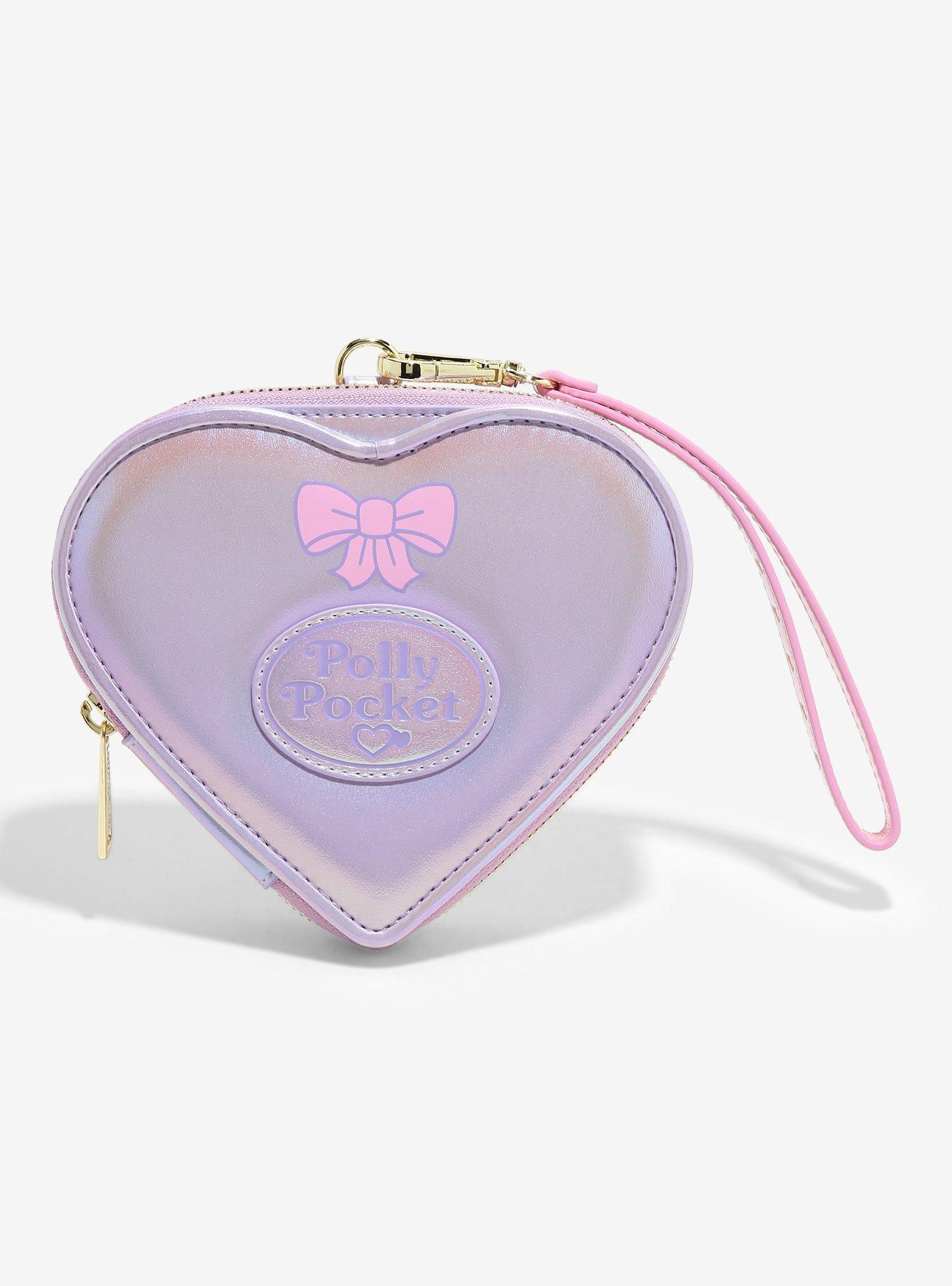 Loungefly Polly Pocket Glittery Heart-Shaped Zip Wallet, , hi-res