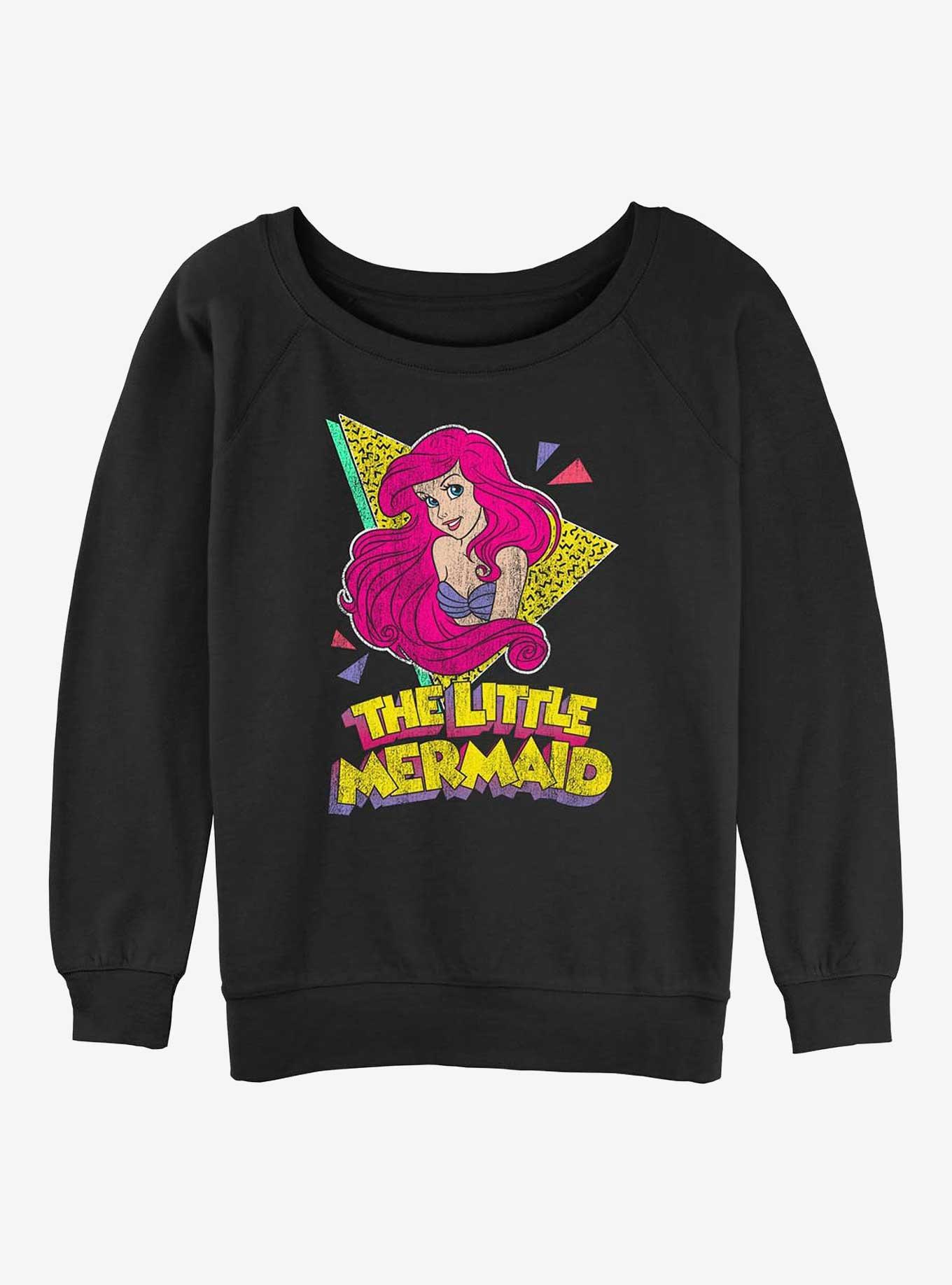 Disney The Little Mermaid 80's Mermaid Womens Slouchy Sweatshirt, BLACK, hi-res