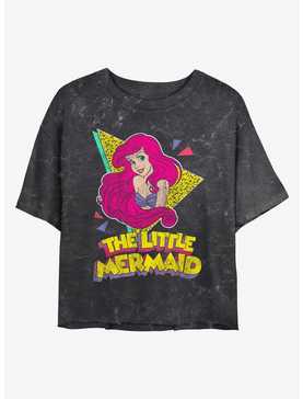 Disney The Little Mermaid 80's Mermaid Mineral Wash Womens Crop T-Shirt, , hi-res