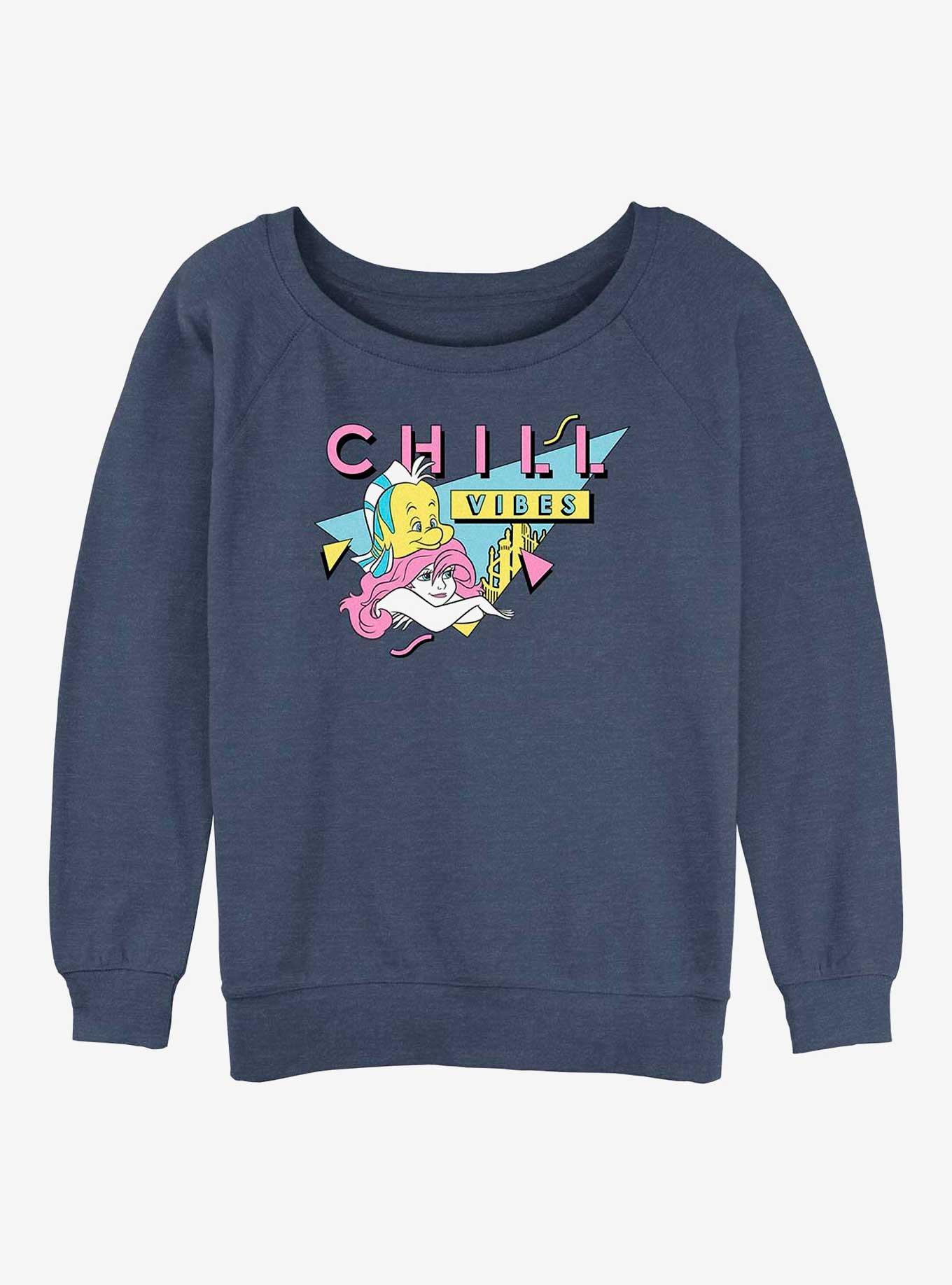 Disney The Little Mermaid 90's Chill Ariel Womens Slouchy Sweatshirt, BLUEHTR, hi-res