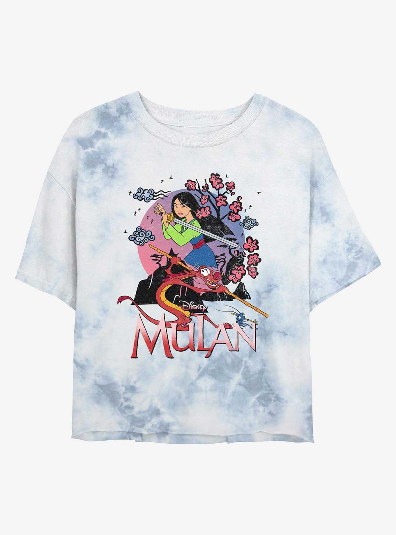 Disney Mulan Warrior Womens Tie-Dye Crop T-Shirt