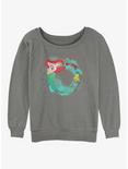 Disney The Little Mermaid Ariel Sebastian and Flounder Womens Slouchy Sweatshirt, GRAY HTR, hi-res
