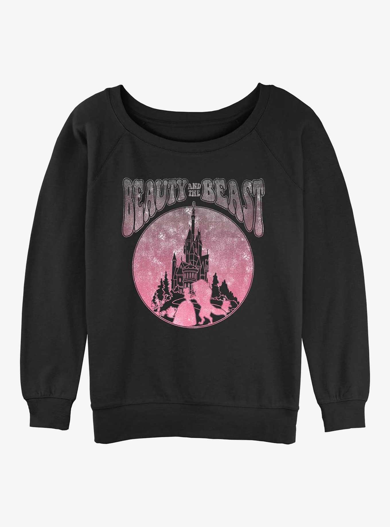 Disney Beauty and the Beast Castle Badge Womens Slouchy Sweatshirt, BLACK, hi-res