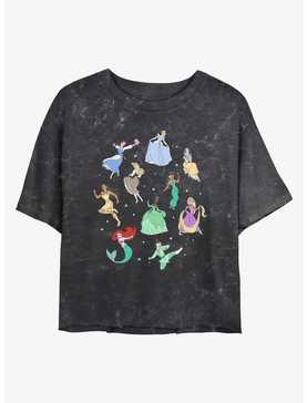 Disney Cinderella Princess Doodle Mineral Wash Womens Crop T-Shirt, , hi-res