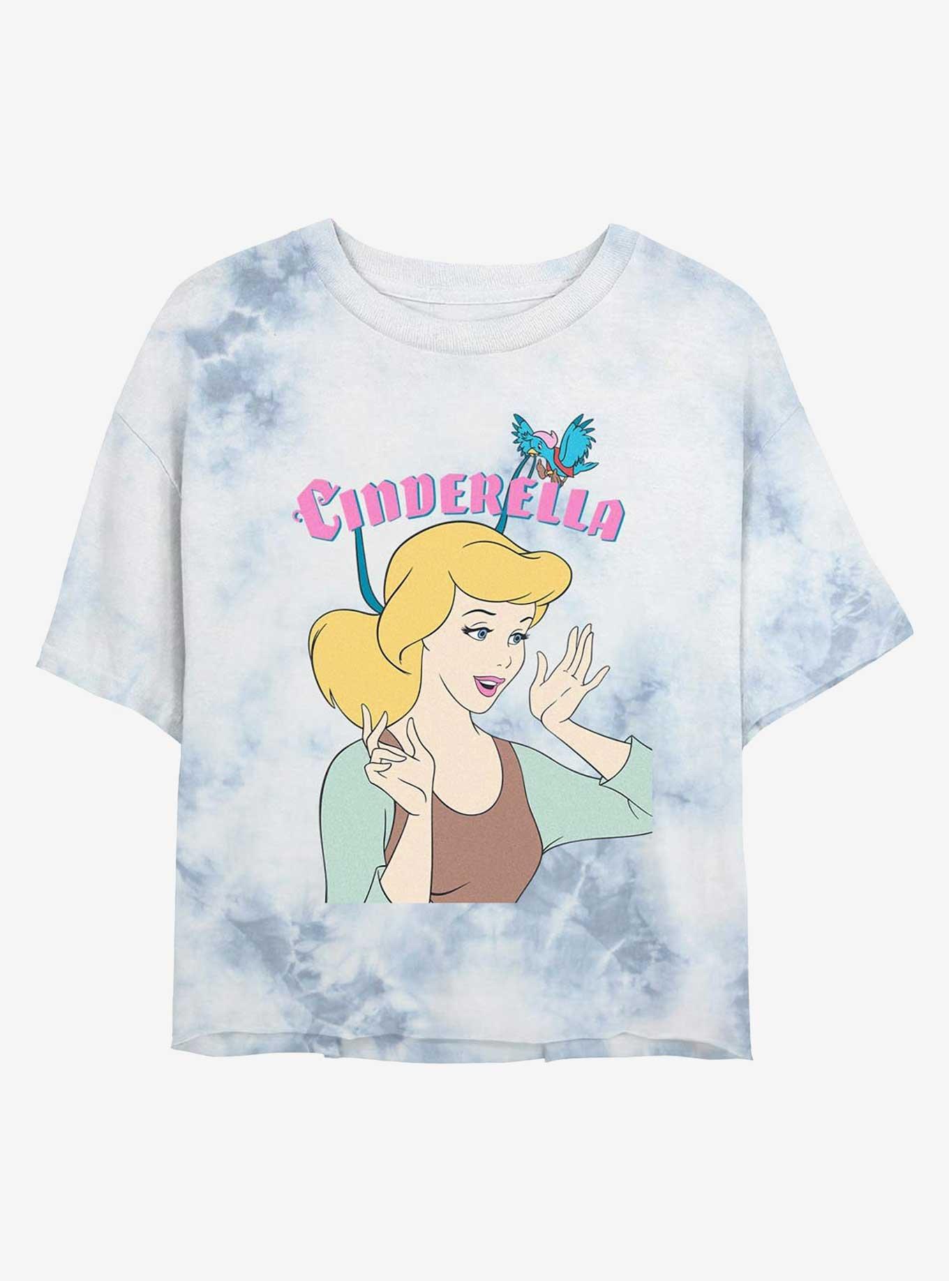 Disney Cinderella Getting Ready Womens Tie-Dye Crop T-Shirt, , hi-res