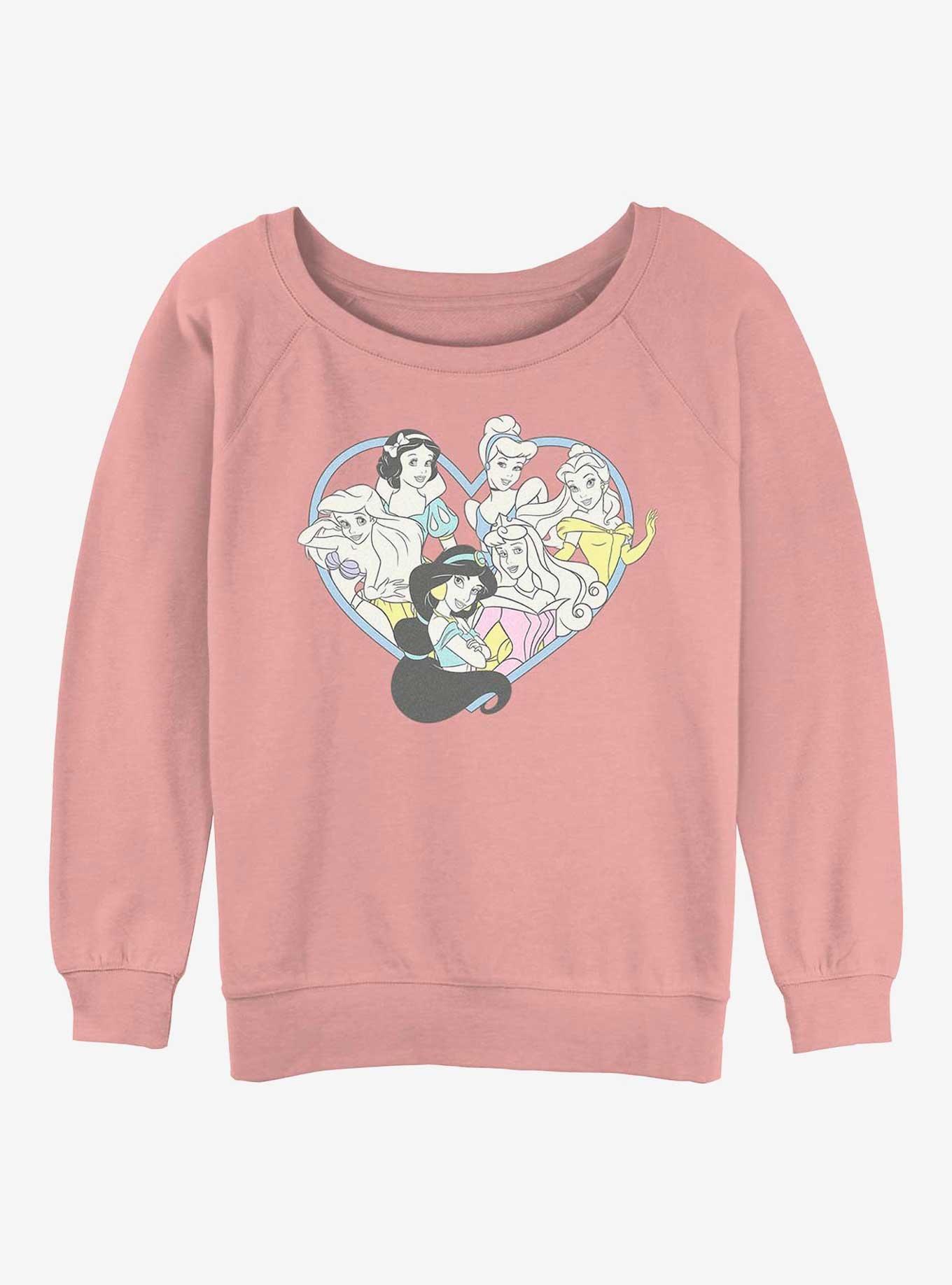 Disney Aladdin Vintage Princess Heart Womens Slouchy Sweatshirt
