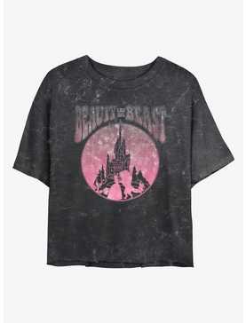 Disney Beauty and the Beast Castle Badge Mineral Wash Womens Crop T-Shirt, , hi-res