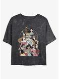 Disney The Princess and the Frog Princess Group Mineral Wash Womens Crop T-Shirt, BLACK, hi-res