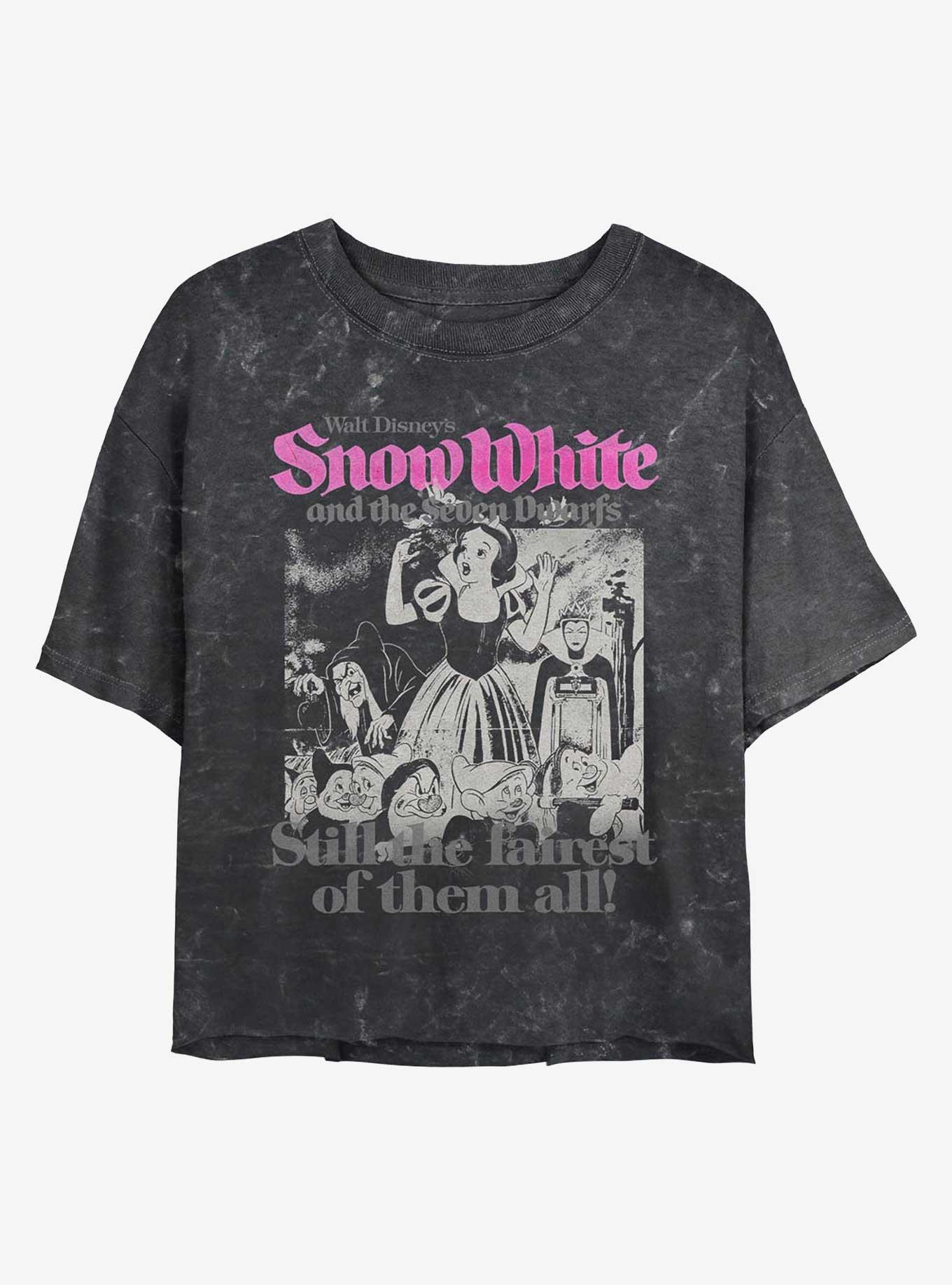 Disney Snow White and the Seven Dwarfs Still The Fairest Mineral Wash Womens Crop T-Shirt, , hi-res